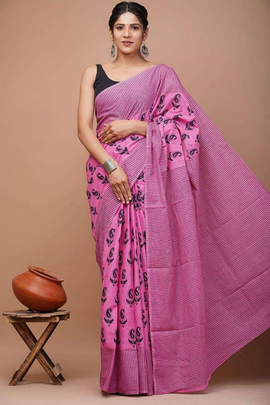 Soft Cotton Mulmul Saree With Blouse Piece