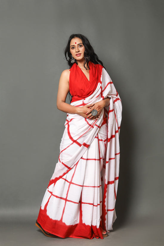 Printed Cotton  Mulmul Saree With Blouse Piece