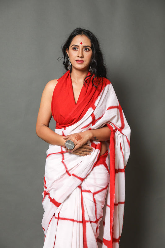 Printed Cotton  Mulmul Saree With Blouse Piece