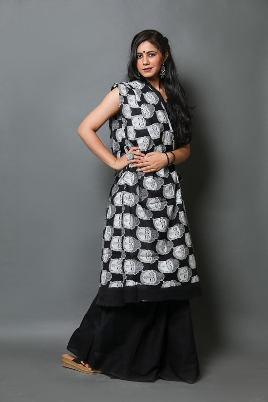Printed Cotton Mulmul Saree With Blouse Piece