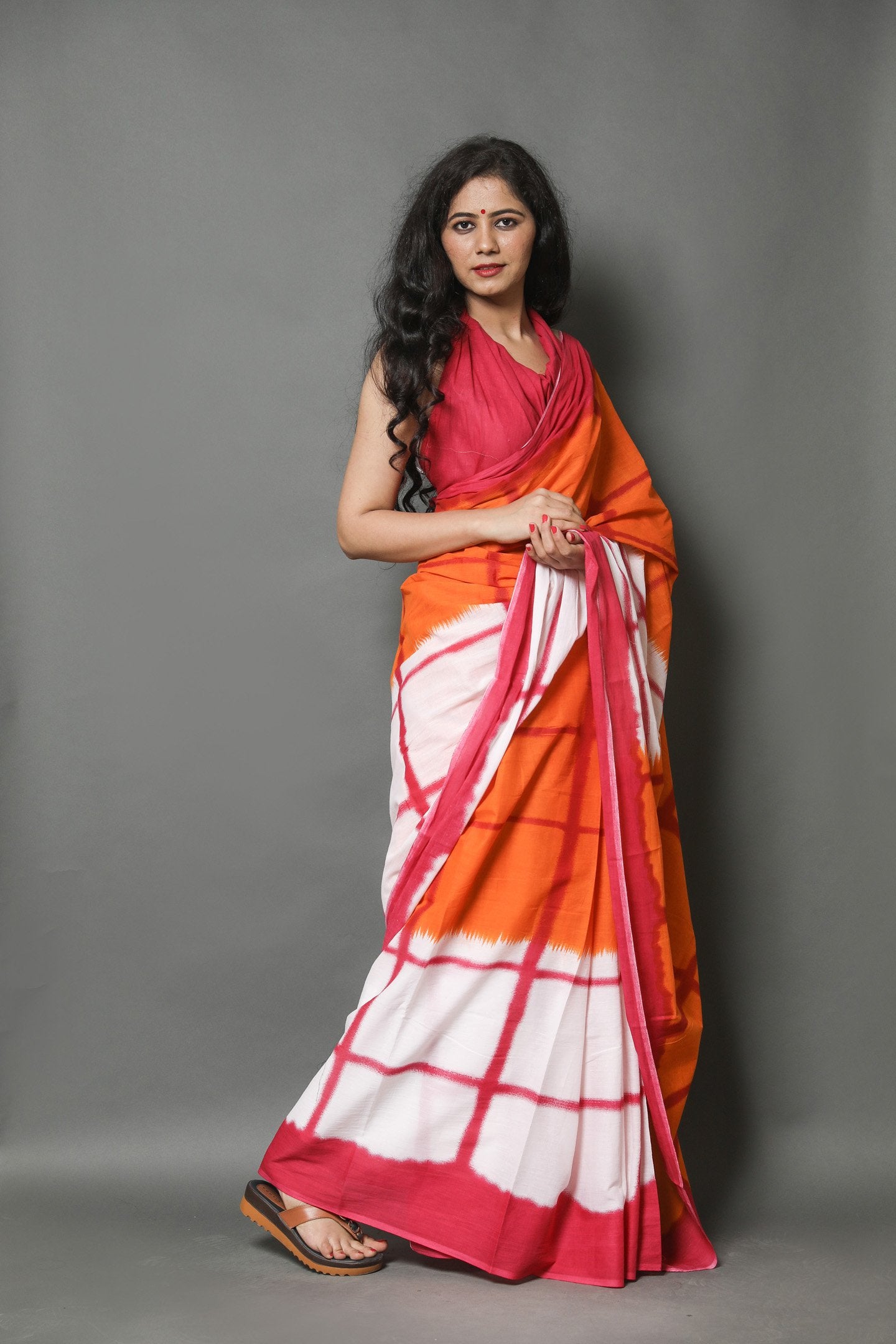 Printed  Cotton Mulmul Saree With Blouse Piece