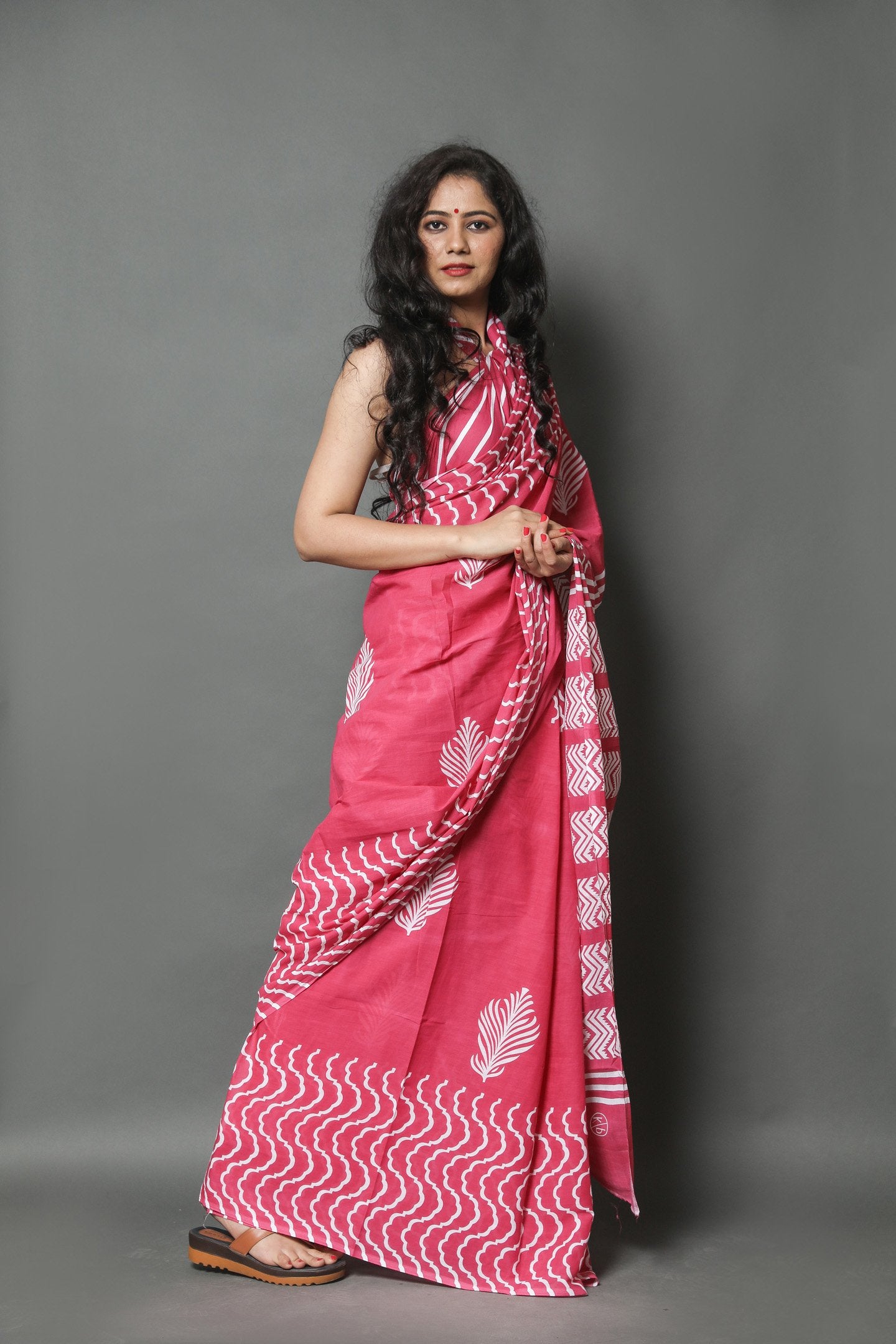 Light Pink  Cotton  mulmul saree
