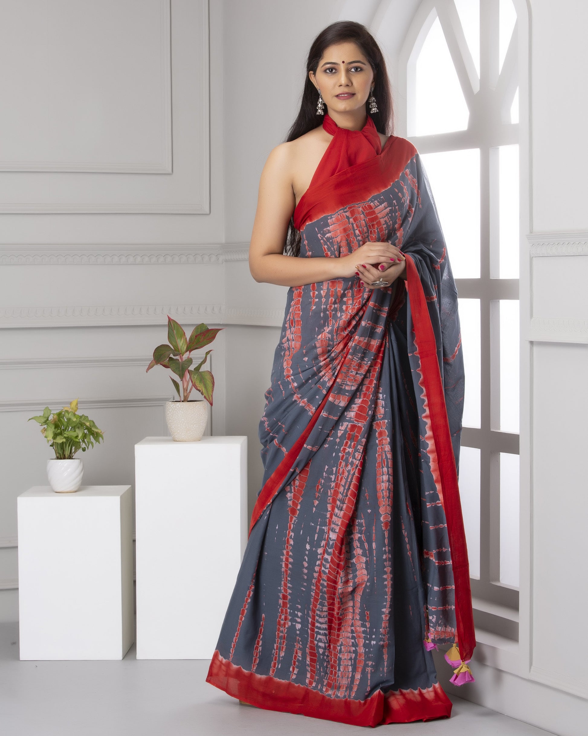 Printed Cotton Mulmul Saree With Blouse Piece