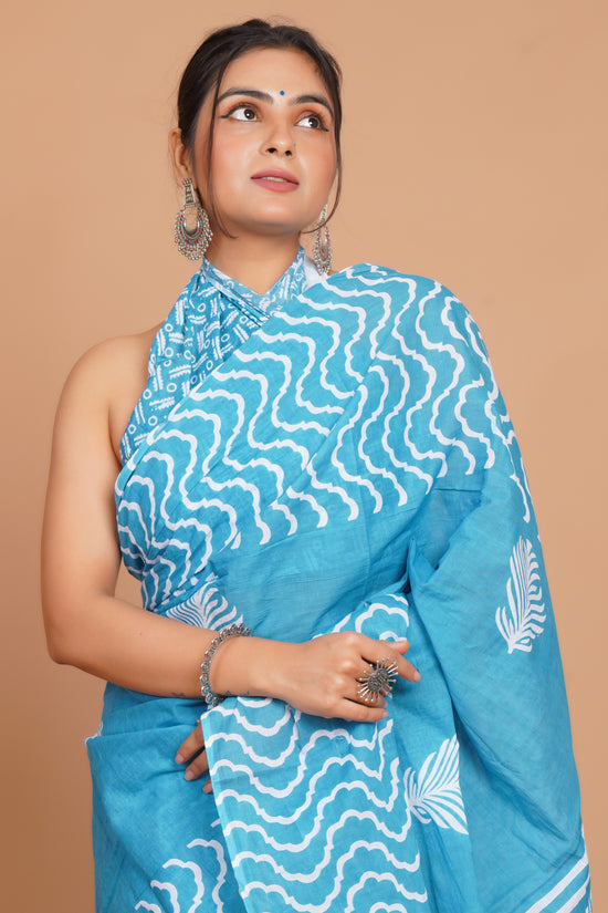 Bagru Print Mulmul Cotton Saree –  Buti Print