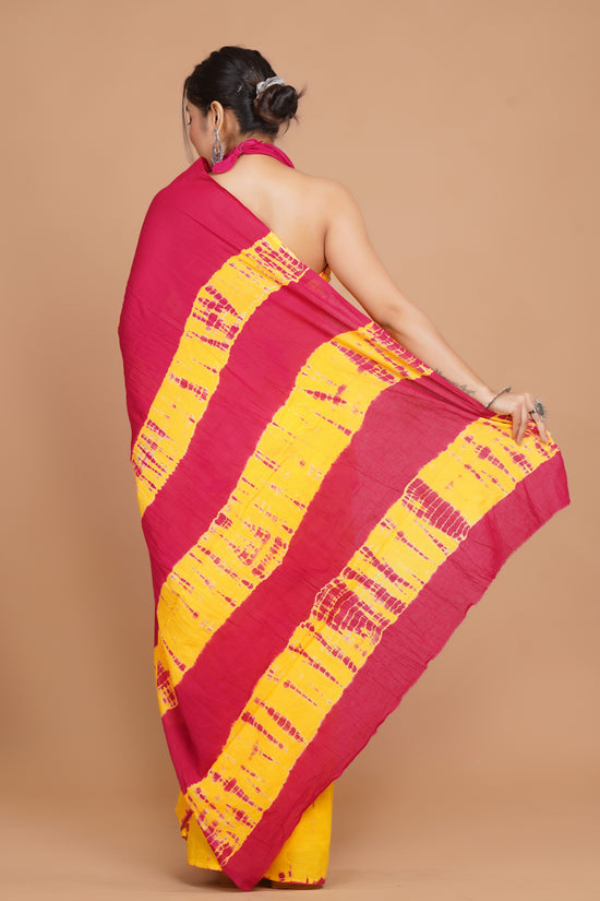 Bagru Print Mulmul Cotton Saree – Spring Flame