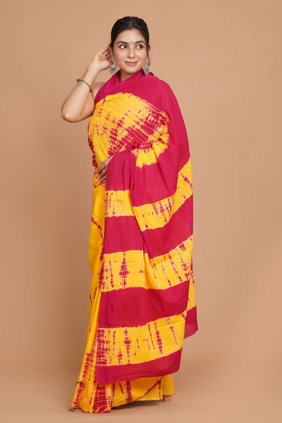 Bagru Print Mulmul Cotton Saree – Spring Flame