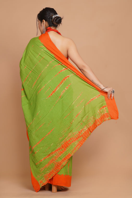Bagru Print Mulmul Cotton Saree – Spring Flame