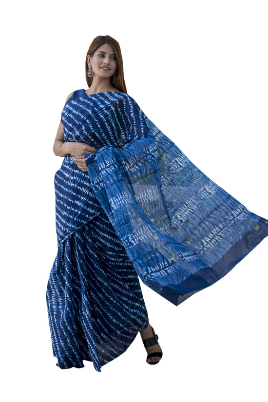 Pompom Lace Jaipuri Print Pure Soft Cotton Mulmul Saree With Blouse Piece