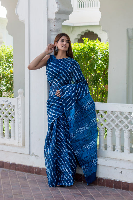 Pompom Lace Jaipuri Print Pure Soft Cotton Mulmul Saree With Blouse Piece